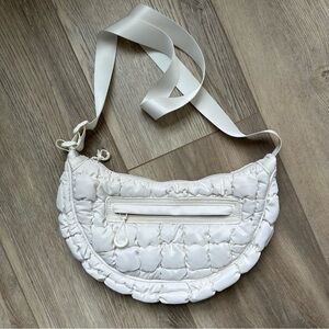 Cream Quilted Women's Crossbody Bag